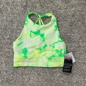 Lululemon Women’s Energy Bra High Neck
Long Line Neon Green Tie Dye Size 6 NWT